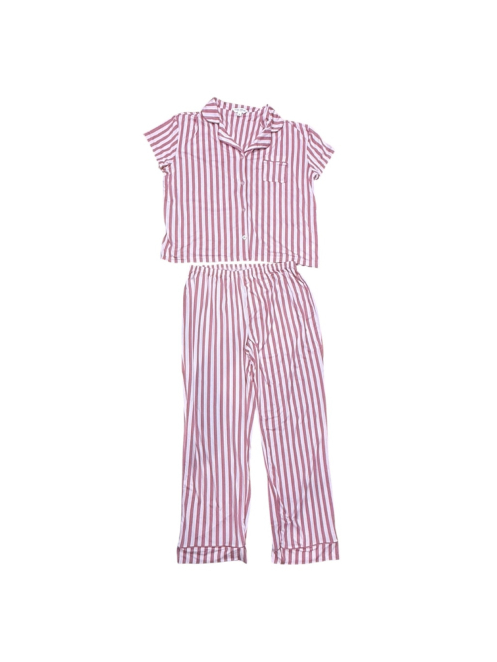 Laura Ashley Pink Striped 2-Piece Pajama Set Women’s Medium - Picture 2 of 7